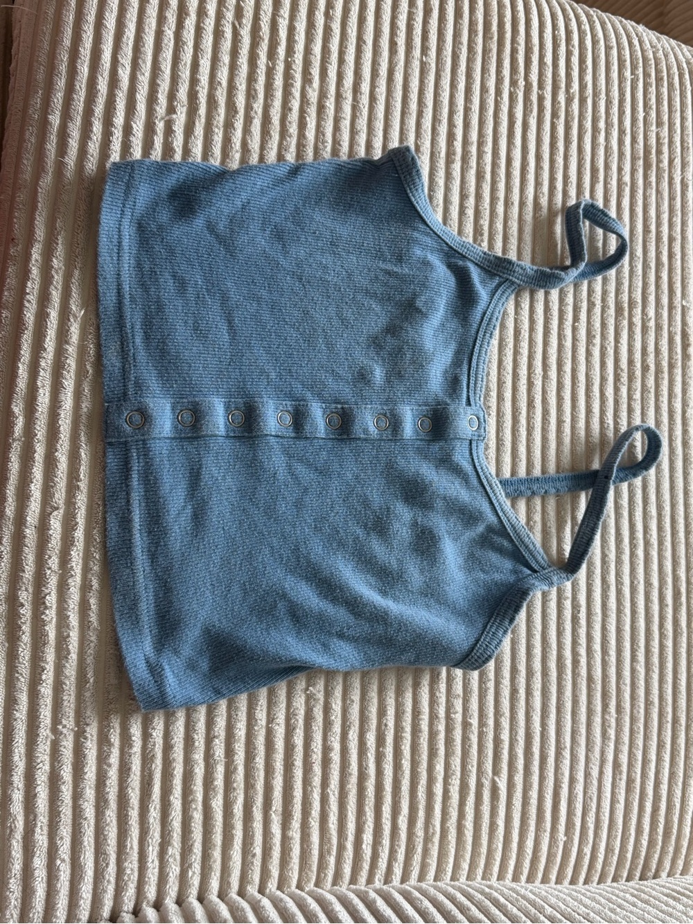 Me to We Dusty Blue Knit Button-Front Tank